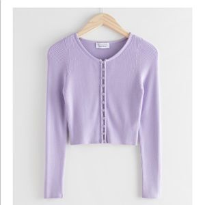 Ribbed Cropped Cardigan Top